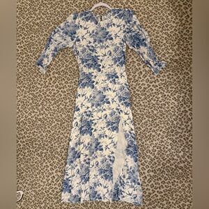 Reformation Blue & White Floral Dress